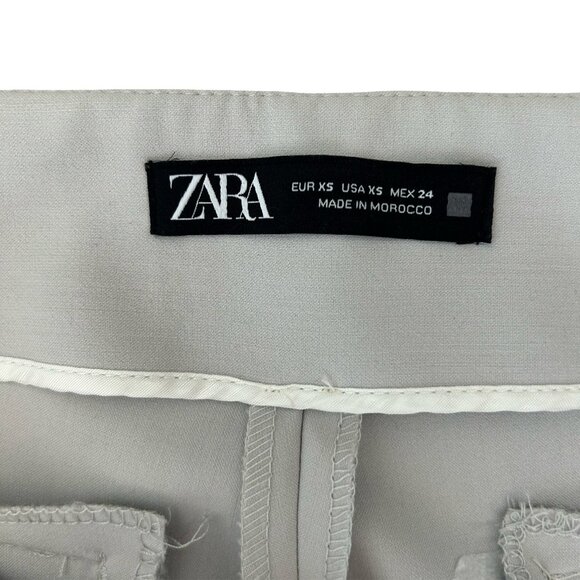 ZARA | High-Waisted Flared Pants – Neutral Dove Grey (XS) - Picture 2 of 6